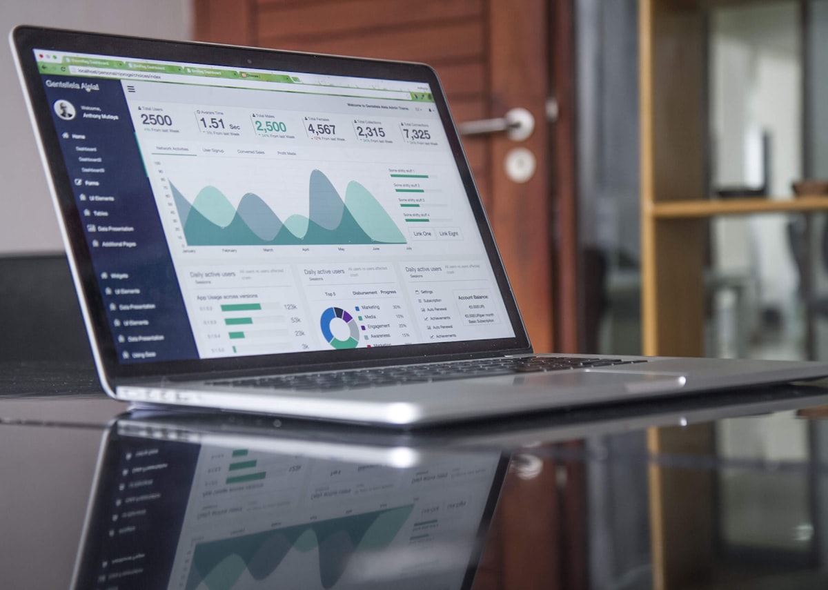 Data-driven marketing workflow showing analytics dashboards, metrics tracking, and conversion optimization for AI search visibility